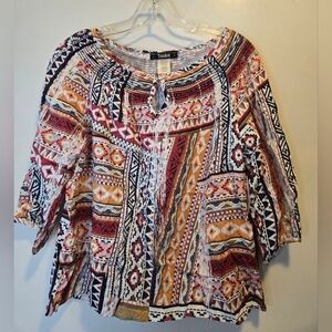 Toska Vibrant Tribal Print Blouse